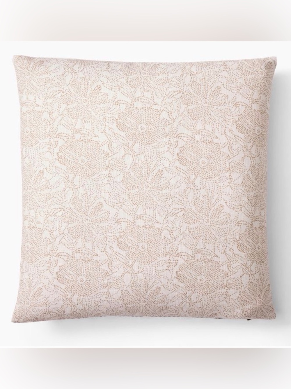 West Elm Dotted Floral Pillow Cover 20x20 Alabaster NWT Cotton Cover Only